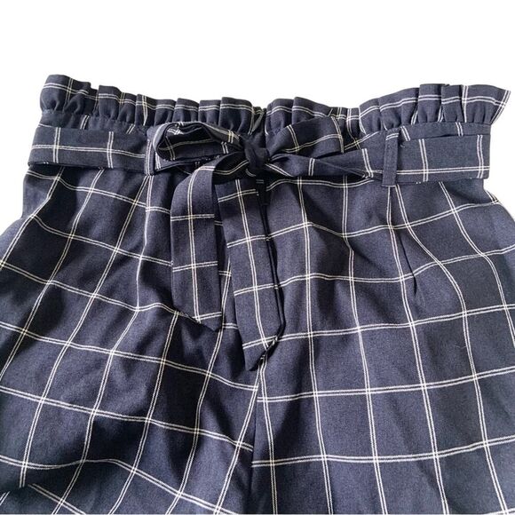 Navy White Plaid Women's Pants Size Small NWOT Old Money Classy - Picture 4 of 10